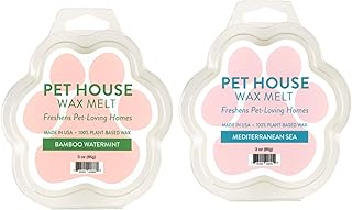 Pet House Wax Melts Bamboo Watermint, Mediterranean Sea - Long-Lasting Scented Wax Melts, Plant Based, Pet Friendly Pack of 2
