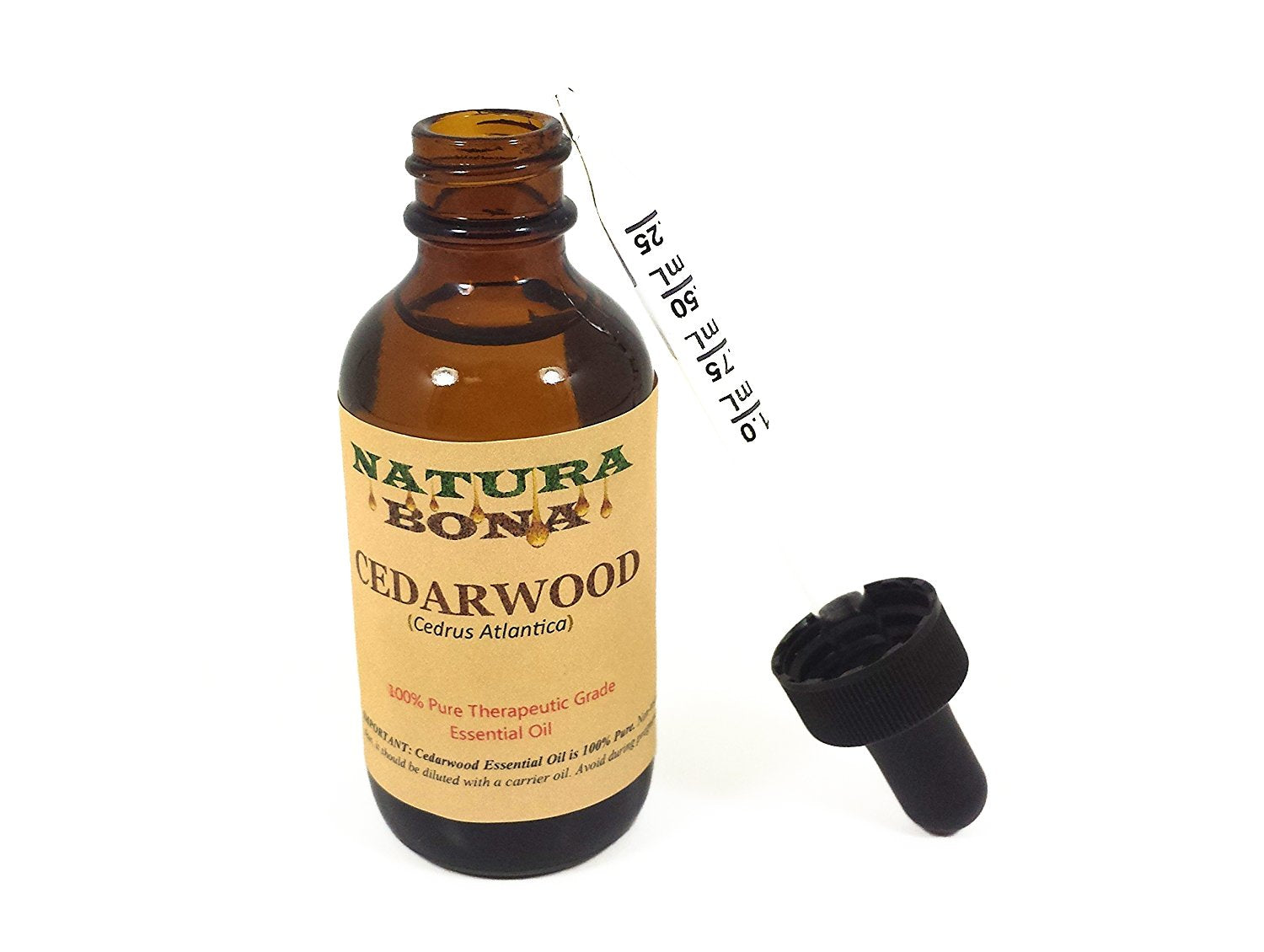 Pure Cedarwood Essential Oil 2 OZ / 60 ML in Amber Glass Graduated Dropper Bottle. Premium Therapeutic Grade Texas Cedarwood Oil. Use in Diffuser, Aromatherapy.