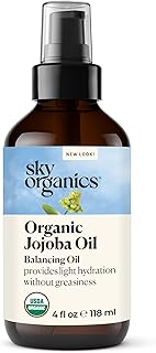 Sky Organics Organic Jojoba Oil, 100% Pure | Moisturizing for Face, Hair, Skin & Nails | Natural Cold Pressed Hexane Free | Base Carrier Oil