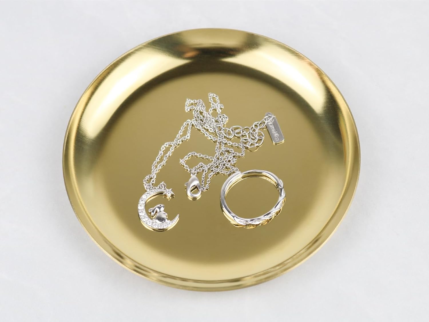 Stainless Steel Candle Holders, 4" Round Plates for Pillar, Scented and Ball Candles, Mini Trays for Jewelry and Versatile Decorative Table Centerpieces, 4 Pack