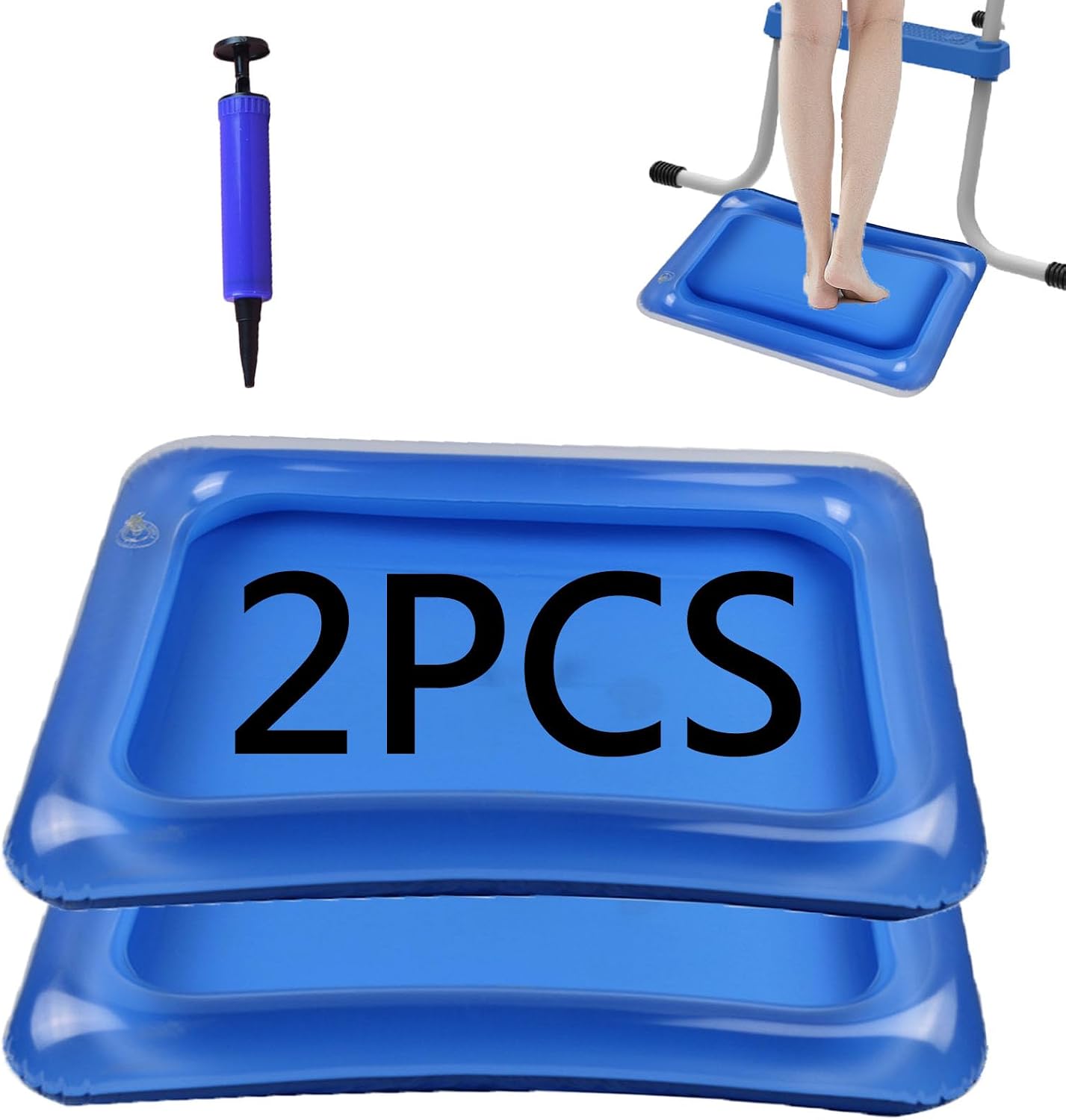 2 PCS Inflatable Pool Foot Bath Basin, Portable Foot Bath Basin, Foot Soaking Bath Basin for Pool Entry Ladder, Swimming Pool Clean Feet Pedicure Supplies