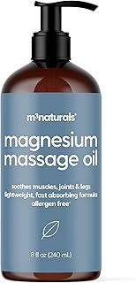 Magnesium Massage Oil for Sore Muscles, Feet, Joints and Leg Cramps, Helps with Sleeping and Post-Workout Recovery, for Sensitive Skin, 8 fl oz by M3