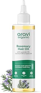 Aravi Organic Rosemary Lavender Hair Oil For Healthy Hair, Scalp, Hair Roots - 100% Pure & Natural - For Hair Growth & Hair Fall Control- 6.7 FL Oz / 200 ml
