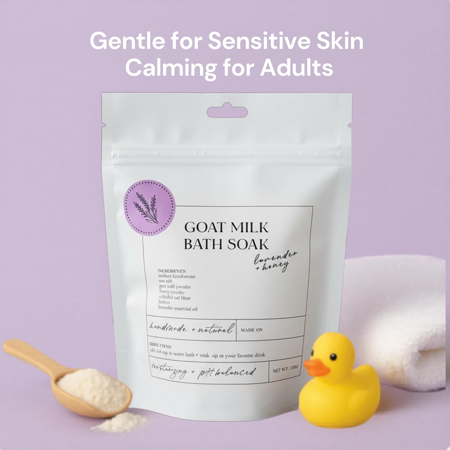 Goat Milk Bath Soak with Colloidal Oatmeal & Honey - Moisturizing Milk Bath for Dry & Sensitive Skin - Natural Bath Soak for Itchy Skin Relief - Sonshine Minerals (12 Ounce)