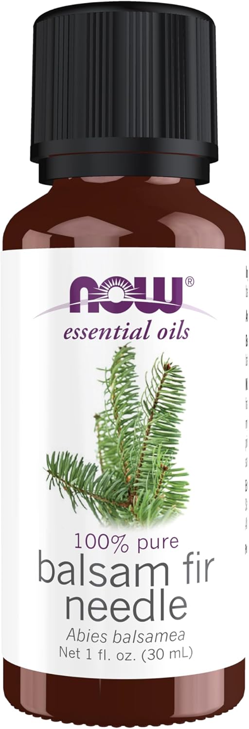 NOW Essential Oils, Balsam Fir Needle Oil, Woodsy Aromatherapy Scent, Steam Distilled, 100% Pure, Vegan, Child Resistant Cap, 1-Ounce