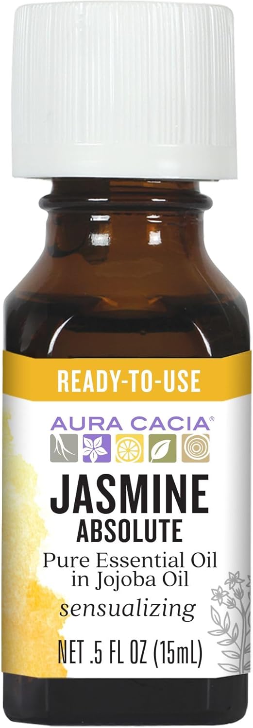 Precious Essentials Oil Jasmine Absolute w/Jojoba Aura Cacia 0.5 oz Oil