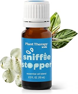 Plant Therapy Kids Sniffle Stopper Essential Oil Blend, 10 mL (1/3 oz), Respiratory Support Essential Oil Blend, Helps Clear Congestion, 100% Pure, Undiluted