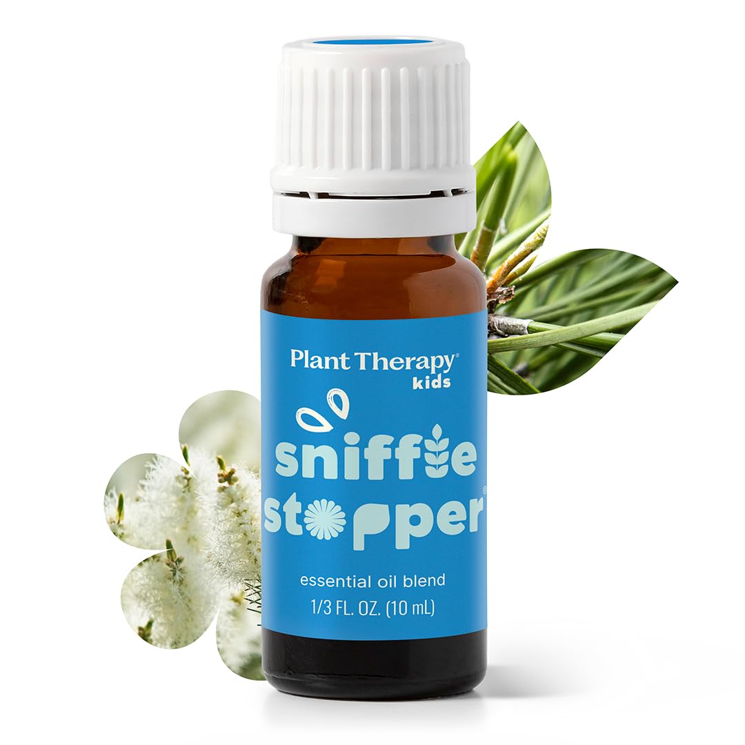 Plant Therapy Kids Sniffle Stopper Essential Oil Blend, 10 mL (1/3 oz), Respiratory Support Essential Oil Blend, Helps Clear Congestion, 100% Pure, Undiluted