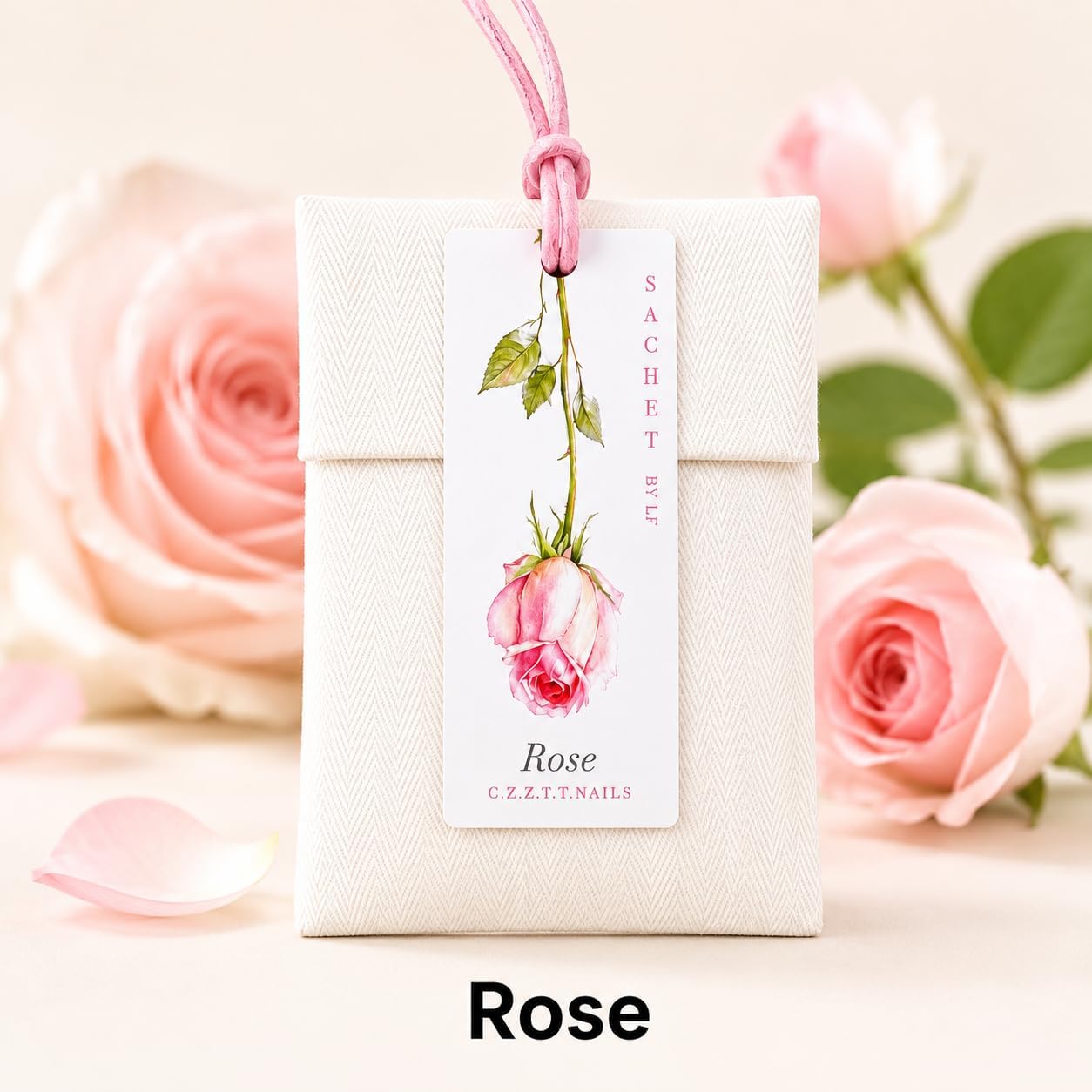 Rose Scented Sachets Drawer Freshening, Closet Deodorizing, Gift Giving, Natural Rose Oil Core, Rose Scent, Gift Box Set for Closet,Travel, Home and Car