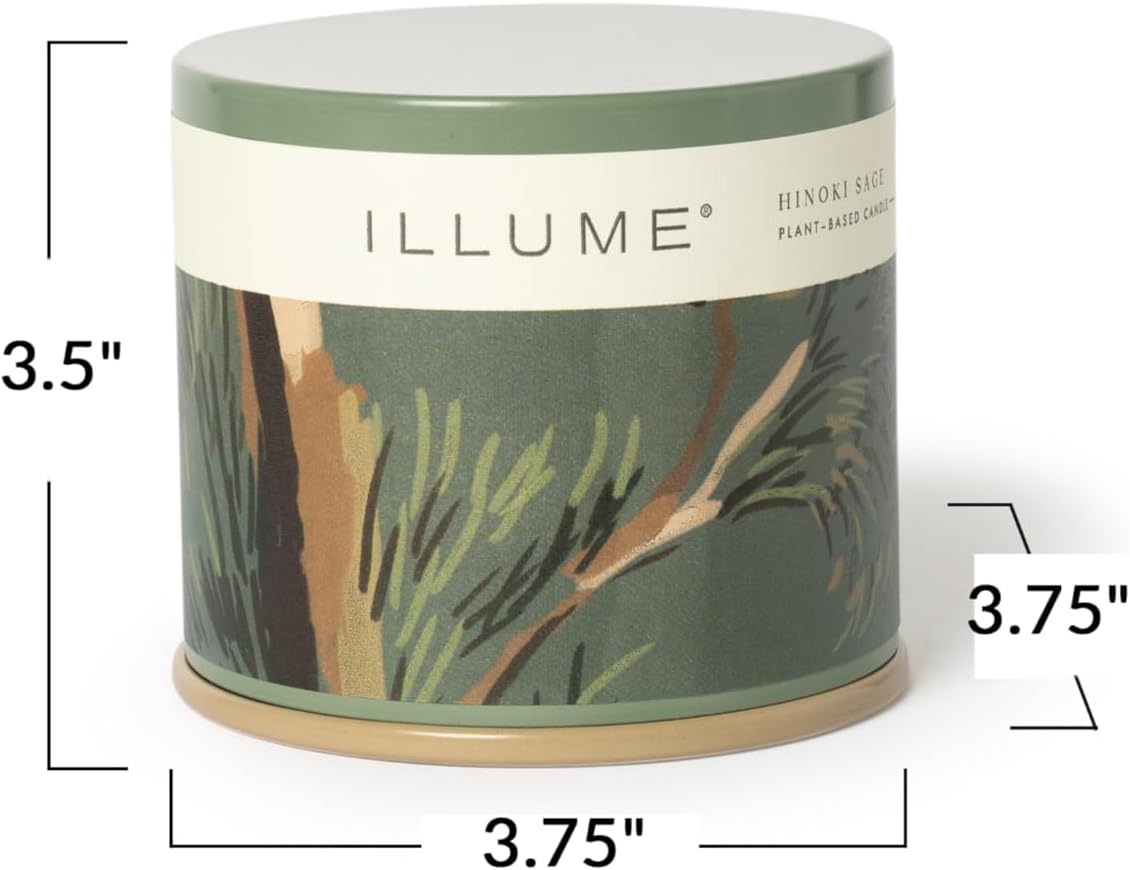 Illume, Candle Hinoki Sage Vanity Tin 11.8 Ounce