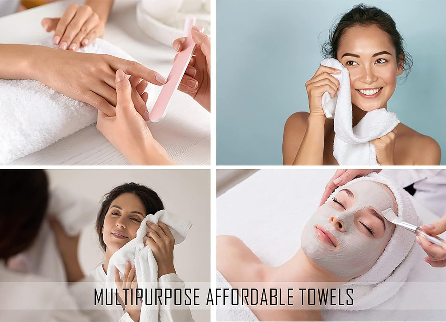 100% Cotton Bath Towel Set Pack of 24|500 GSM|Soft Large Bath Towel|Super Absorbent|Quick Dry|Ideal for Pool Home Gym Spa Hotel|Perfect for Daily Use|Bath Towel Set 24x48 Inche|White
