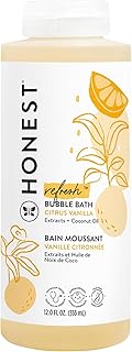 The Honest Company Foaming Bubble Bath, Naturally Derived, Tear-free, Hypoallergenic, Citrus Vanilla Refresh, 12 fl oz