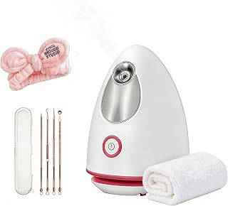 Nano Ionic Facial Steamer with 360° Rotatable Nozzle - Large Water Tank, PTC Ceramic Heating,Face Steamer for Deep Cleansing, Hydration & Pore Minimizing, Home Spa