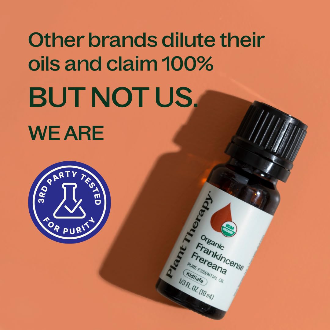 Plant Therapy Organic Frankincense Frereana Essential Oil 100% Pure, USDA Certified Organic, Undiluted, Natural Aromatherapy, Therapeutic Grade 10 mL (1/3 oz)