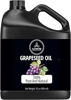 Naturevibe Botanicals Grapeseed Oil 32oz | 100% Pure Cold-Pressed & Lightweight Carrier Oil | Non-Greasy Natural Moisturizer for Skin, Hair, Face, Nails & Massage | Hexane-Free, Fresh & Versatile