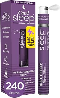 Can-i Sleep Spray for Adults – Fast-Acting Melatonin Spray with GABA & 5-HTP – Sleep Supplement to Fall Asleep Faster & Stay Asleep Longer – No Grogginess, Lack of Sleep Aid – 30 Servings 240 Sprays