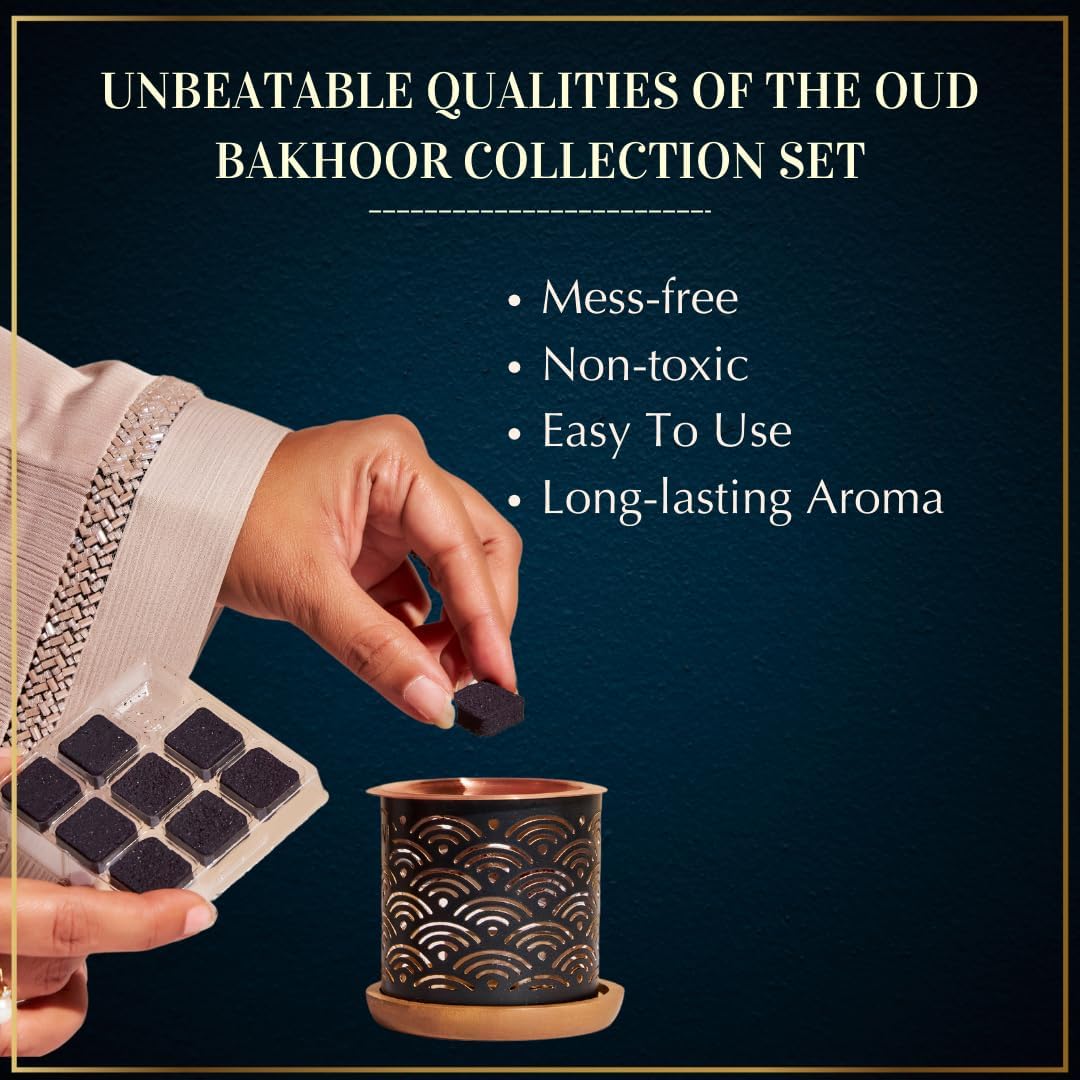 Oud Bakhoor Collection Set by Dukhni |12 Assorted Boxes | 120 pc Bakhoor |Refill Packs | Arabic Bakhoor Incense | Perfect for Prayer time, Ramadan, Eid, Gifts & hampers | Long Lasting