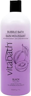 Vitabath Black Plum Bubble Bath Rich Foaming Soak - Moisturizing & Nourishing Indulgent Suds for Women & Men All Skin Types - 33.8 fl oz 1L