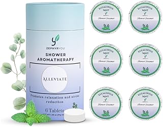 Shower Steamers Aromatherapy – Eucalyptus & Mint 6-Pack – Pure Essential Oils for Relaxation & Self-Care, Gift, Birthday, Wedding & Party Favors. Spa Experience at Home, Christmas Stocking Stuffers