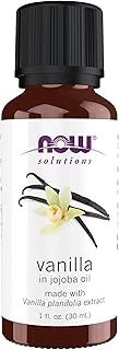 NOW Foods Essential Oils, Vanilla Oil, Blend of Pure Vanilla Bean Extract in Pure Jojoba Oil, Sweet Aromatherapy Scent, Vegan, Child Resistant Cap, 1-Ounce