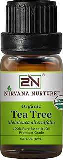 Tea Tree Essential Oil, USDA Certified Organic, 100% Pure Undiluted, Aromatherapy Oil for Diffuser, Hair & Skin Care