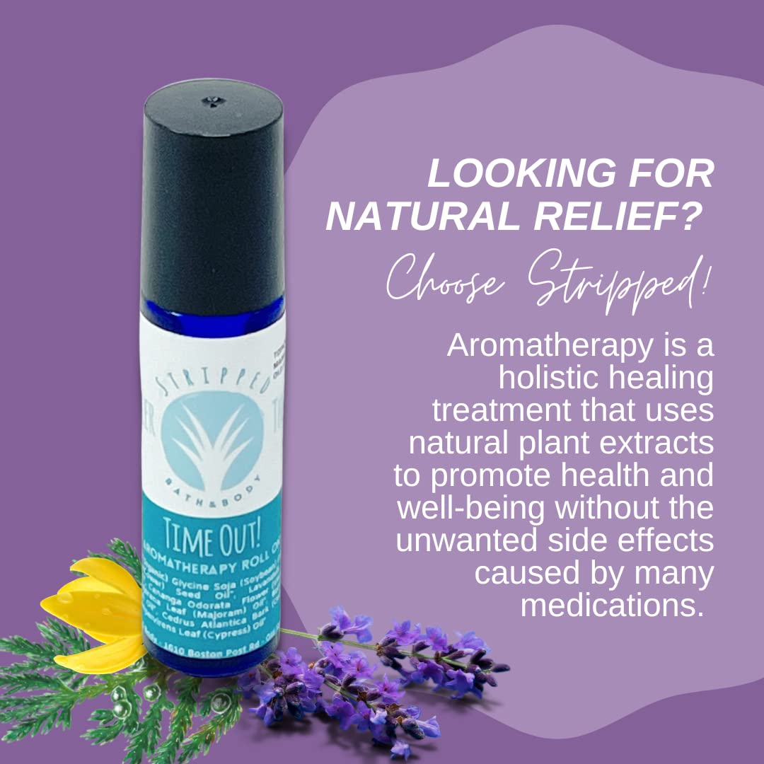 TIME OUT Aromatherapy Roll-On w/Lavender, Ylang Ylang & Cedarwood | Natural Essential Oils for Relaxation for Stress & Calming Relief | 100% Pure, Natural, Therapeutic Grade Oils | Stocking Stuffer
