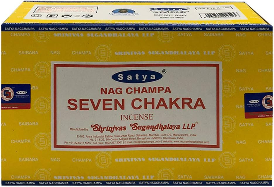 Seven Chakra Incense Sticks and Incense Stick Holder Bundle Insence