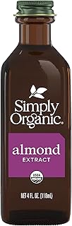 Simply Organic Almond Extract, 4 Ounce Glass Jar, Warm Sugar-free Vegan Flavor for Desserts, Coffee and Smoothies