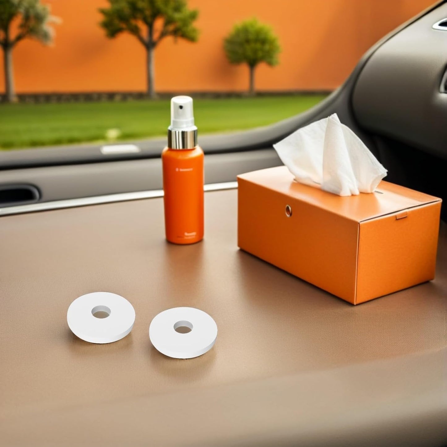 15Pcs Aromatherapy Refill Pads Hollow Round Car Diffuser Replacement Pads for Essential Oils Fragrance for Travel Home and Office Use