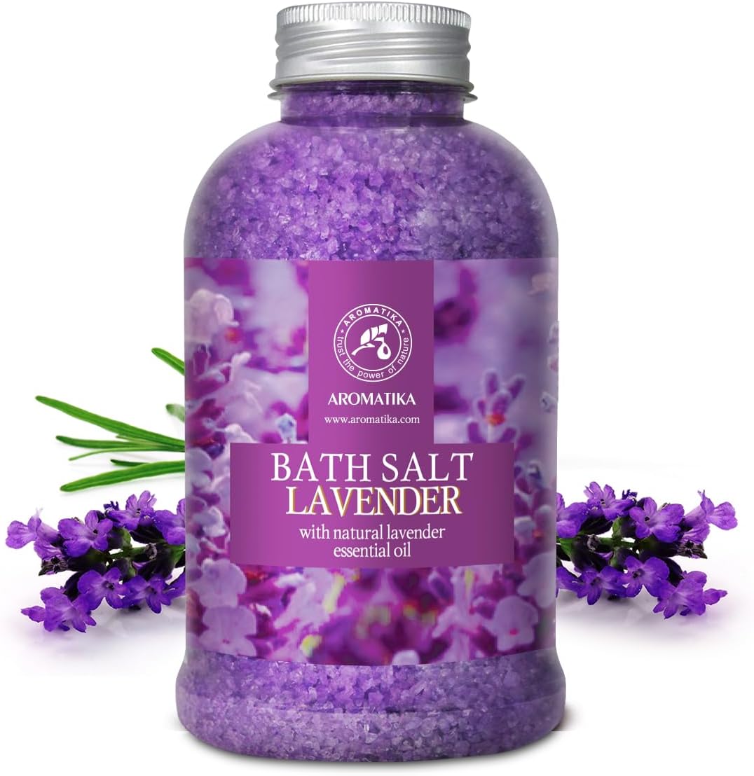 Lavender Bath Salt With Natural Essential Oil 21.16 Oz - Lavanda Salt 600g - Aromatherapy Salts for Relaxation