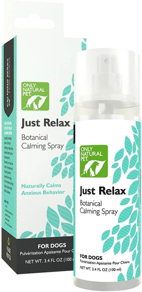 Only Natural Pet Just Relax Botanical Behavior Calming Spray for Dogs - Naturally Calms Anxious Behavior - 3.4 oz Spray