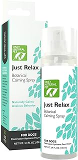 Only Natural Pet Just Relax Botanical Behavior Calming Spray for Dogs - Naturally Calms Anxious Behavior - 3.4 oz Spray