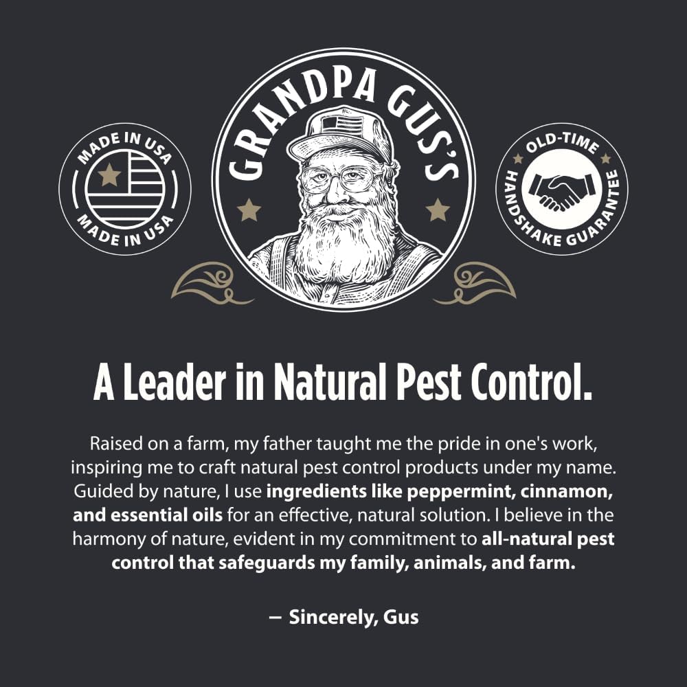 Grandpa Gus's Natural Tick and Mosquito Repellent Spray, DEET-Free, Plant-Based, Up to 8 Hours, Safe for Kids When Used as Directed, 4 oz 2 Pack
