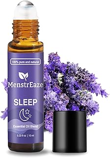 Natural Sleep Essential Oil Roll On, 100% Natural Deep Relaxation Blend with Lavender, Chamomile, Sweet Orange Aromatherapy Oils, 10ml