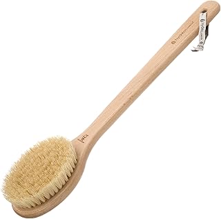 Hydrea London Dry Body Brush Long Handled Exfoliating Skin Brush with Vegan Cactus Bristle, Dry Brush Cellulite Remover, Exfoliating Body Scrubber, Improve Lymphatic Drainage FSC® Certified Beechwood.