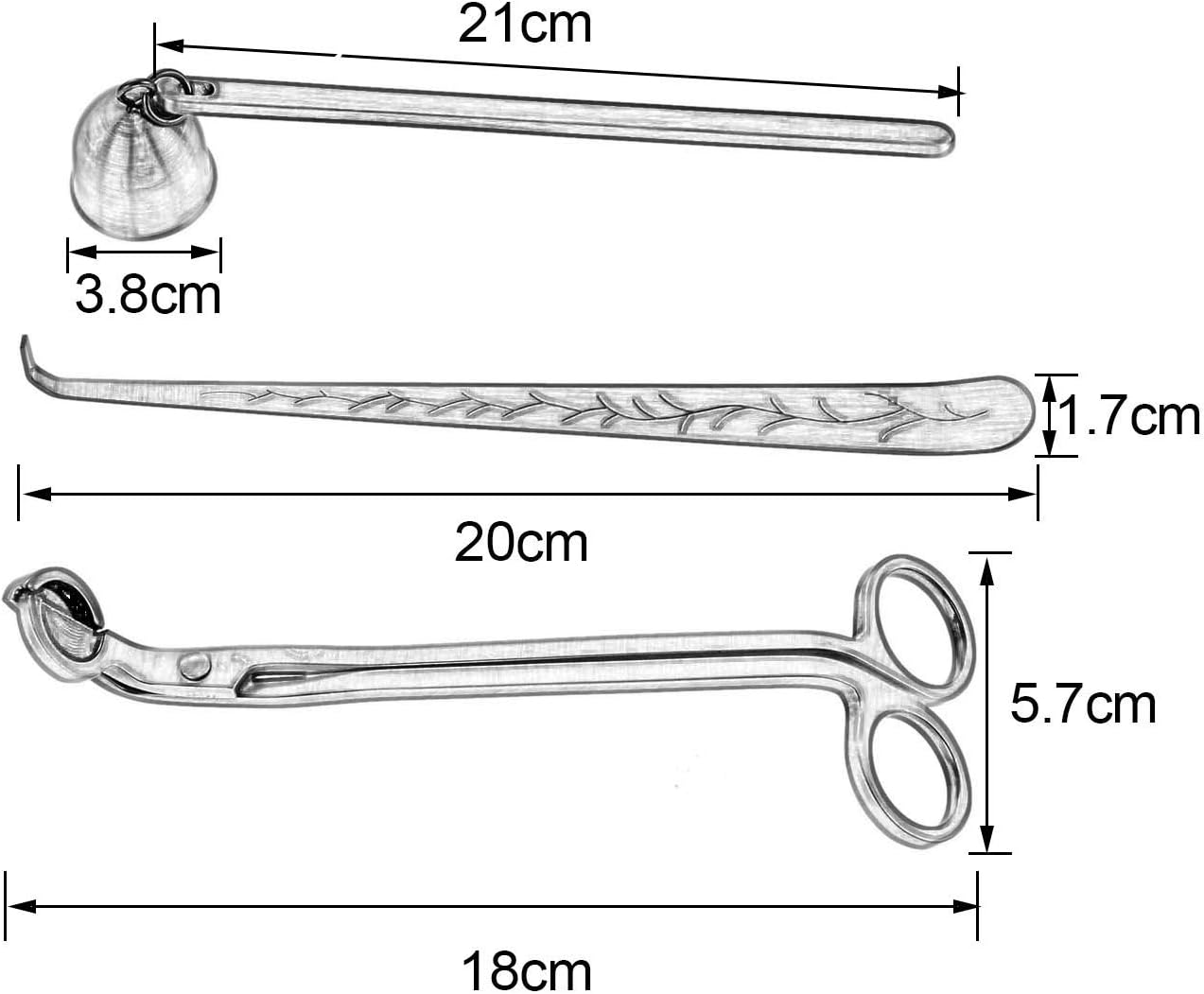 3 in 1 Candle Snuffer Set, MUXSAM Candle Accessory Set with Candle Wick Trimmer, Candle Snuffer and Candles Wick Dipper Candle Cutter Kit Candle Care Tools for Candle Lovers Family Party(Rose Gold)