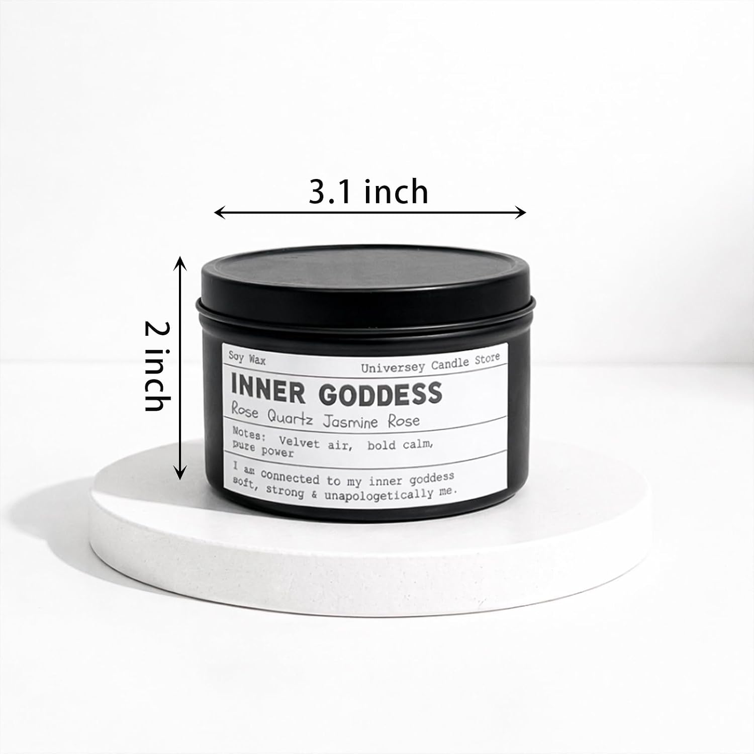 Inner Goddess – Rose Quartz Candle | Vegan Spiritual Candle for Self-Love, Heart Healing & Feminine Energy | Christmas Gift