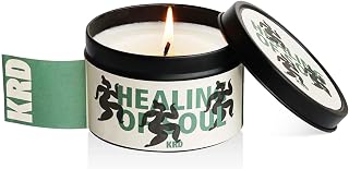 KRD Coconut Lychee Scented Candle, 6.4oz Coconut Soy Wax with Lid, 42H Long Burn, Summer Fruit Aromatherapy for Home