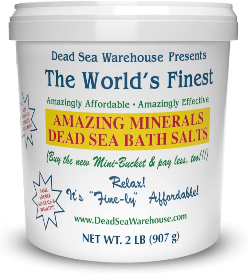 Dead Sea Warehouse – 100% Dead Sea Mineral Bath Salts – Great for Soothing Muscles Aches, Relaxation, Alleviate Skin Issues - Unscented - 2lbs (Pack of 1)