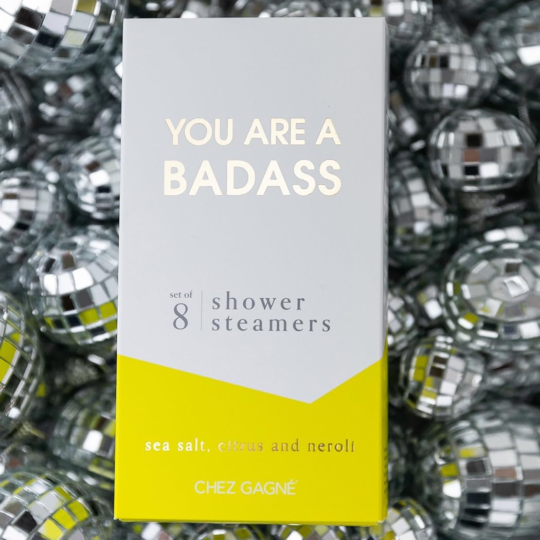 Aromatherapy Shower Steamers - You are A Badass - Sea Salt Citrus + Neroli, Set of 8 - Vegan, Cruelty-Free, Made in USA - Paraben, Sulfate & Phthalate-Free - Graduation Gift, Congrats Celebration Gift