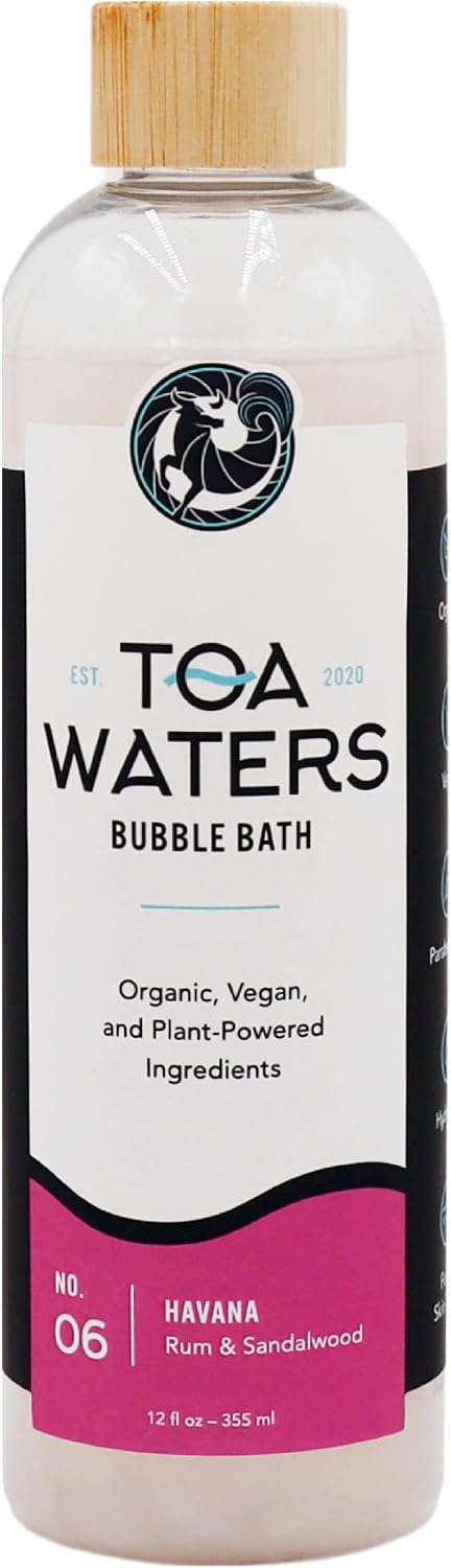 Havana Bubble Bath – Rum & Sandalwood – Warm, Inviting Scent, Sulfate-Free, Tropical Bath Soak – 12 fl oz – TOA Waters