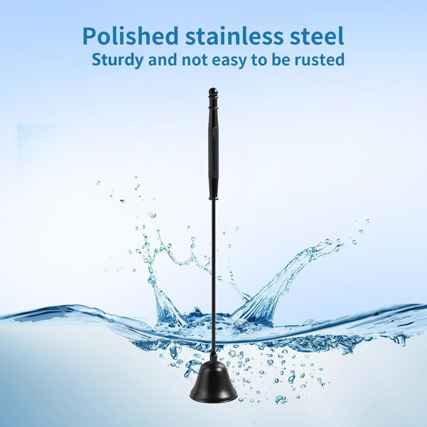 Kirecoo Candle Snuffer Extinguisher with Long Handle, Polished Stainless Steel Wick Flame Snuffer for Putting Out Wick Flame Safely, Black Candle Accessory