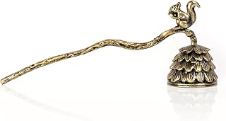 We Moment Candle Snuffer, Candle Snuffer Extinguisher with Long Handle,Retro Style Wick Flame Snuffer for Putting Out Candle Flame Safely,Pinecone Squirrel Candle Snuffers Accessory for Candle Lovers