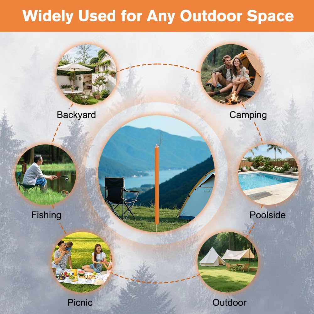 30 Pack Extra Thick Mosquito Repellent Citronella Incense Sticks Outdoor Use, Long Lasting Mosquito Incense Sticks, Natural Plant-Based DEET - Free Mosquito Repellent Sticks for Patio Camping