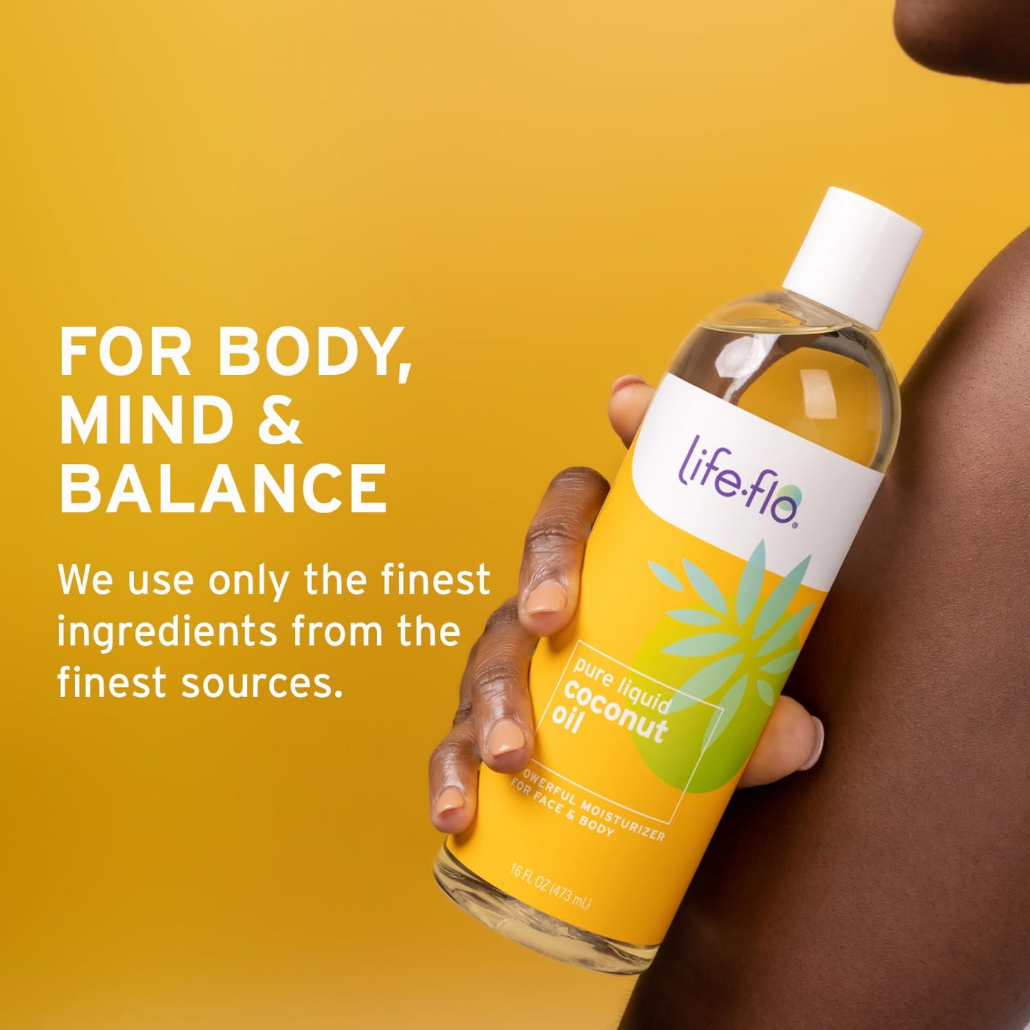 LIFE-FLO Pure Coconut Oil, Fractionated, Refined Liquid Coconut Oil, Skin Care, Hair Care, Massage, Aromatherapy, All Skin Types, Hypoallergenic, 60-Day Guarantee, Not Tested on Animals, 16oz