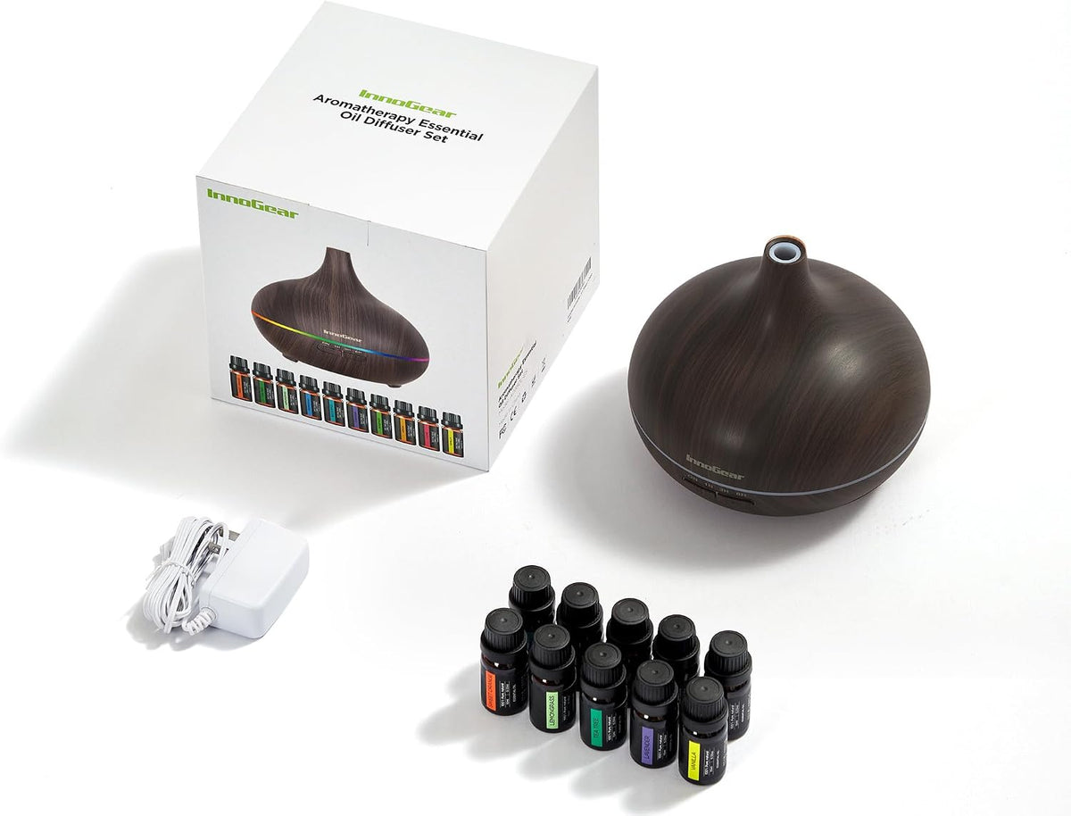 InnoGear 400ml Aromatherapy Essential Oil Diffuser 10 Oils Gift Set