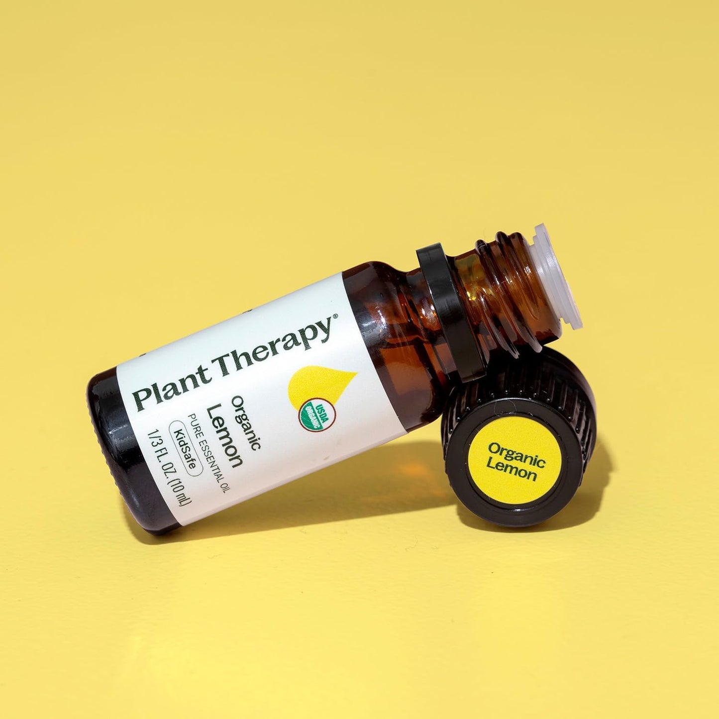 Plant Therapy Organic Lemon Essential Oil 100% Pure, USDA Certified Organic, Undiluted, Natural Aromatherapy, Therapeutic Grade 10 mL (1/3 oz)