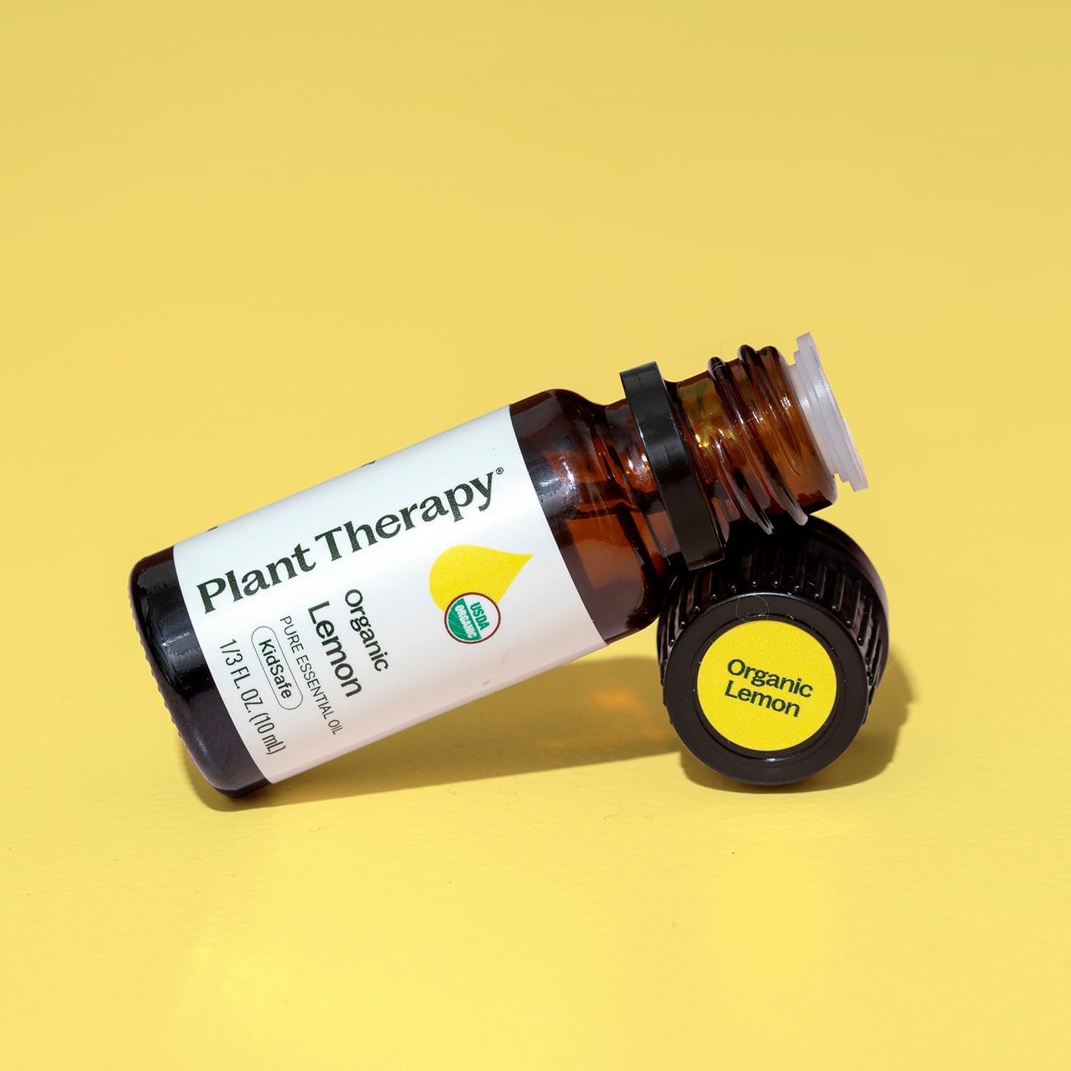 Plant Therapy Organic Lemon Essential Oil 100% Pure, USDA Certified Organic, Undiluted, Natural Aromatherapy, Therapeutic Grade 10 mL (1/3 oz)