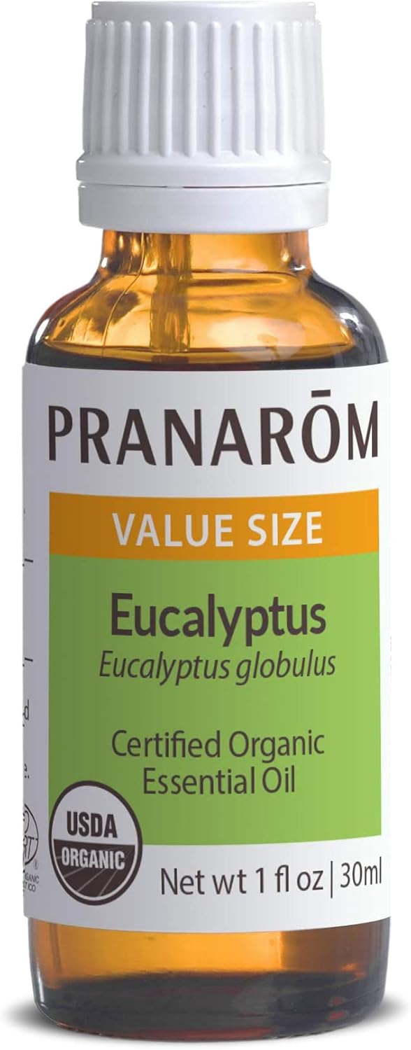 Pranarom USDA Certified Organic Eucalyptus Globulus Essential Oil (30ml), 100% Pure Undiluted Therapeutic Grade from Portugal for Aromatherapy, Diffuser, Topical Care, Relaxation