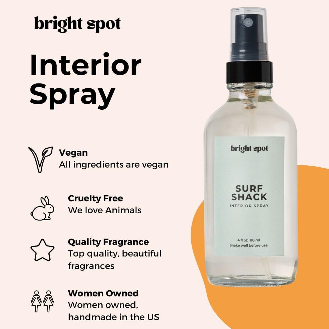 Linen Spray 4 oz for Bedding Surf Shack Scent - Long-Lasting Freshener for Pillows and Sheets - Santal Coconut